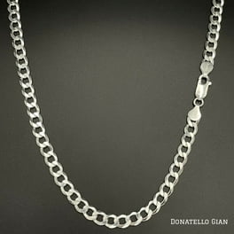 Men's Women's Sterling Silver Flat Curb Chain 1.2mm-4.4mm Solid 925 Italy Link Necklace