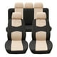 thumbnail image 4 of Juego de 9 fundas protectoras para asientos de coche, transpirables, a prueba de polvo, universales, para coches de 5 plazas, beige y negro, 4 of 13
