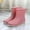 Pink, variant on Women's Rain Boots Fashion Solid Color Waterproof Non-Slip Rain Boot Casual Rainy Day Wear Women Shoes Mid-Tube Rubber Flat Heeled Ankle Rain Boots