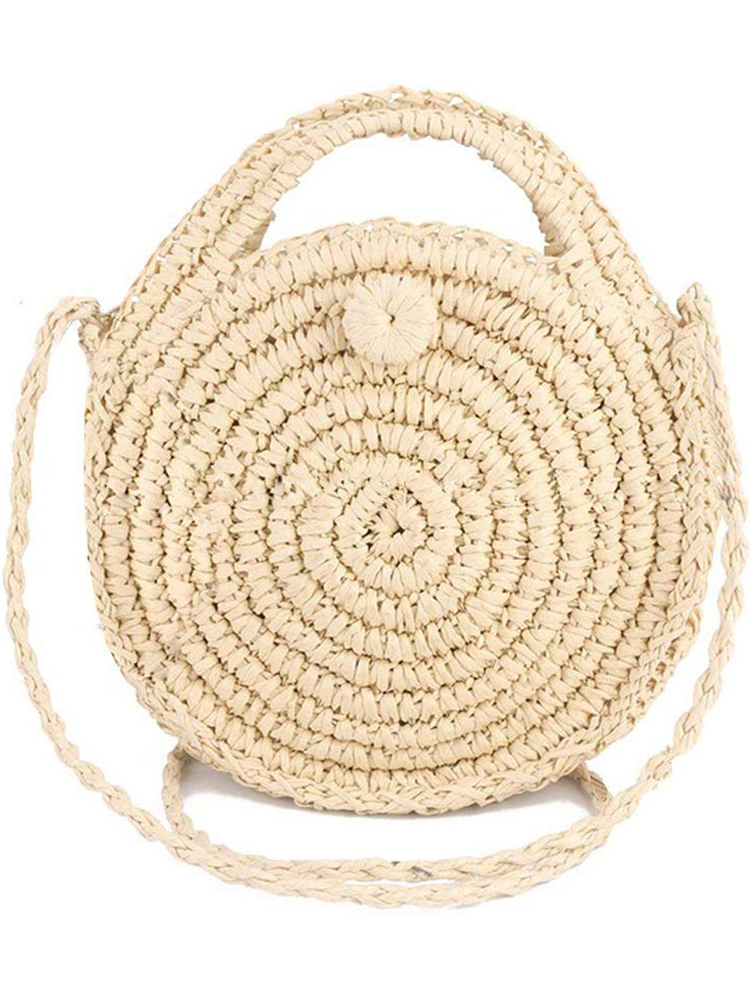 woven round crossbody bag