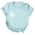 thumbnail image 2 of Puntoco Mujeres Casual Carta Impresión Mangas Cortas O-Cuello Camiseta Suelta Blusa tops Puntoco Puntoco-3291, 2 of 5