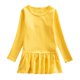 thumbnail image 1 of Odeerbi Niñas Primavera Otoño Manga Larga Vestido Volantes Vestido Algodón Color Sólido Cuello Redondo Suelto Vestido Cola de Pez, 1 of 3