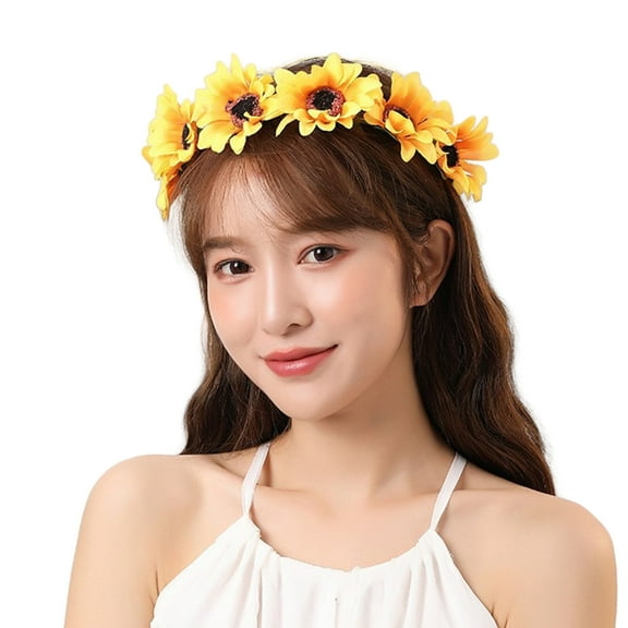 COOLHOOD Lighted Flower Crowns Hair Wreath Floral Hairpiece for Festivals Weddings Parties and Home Decors