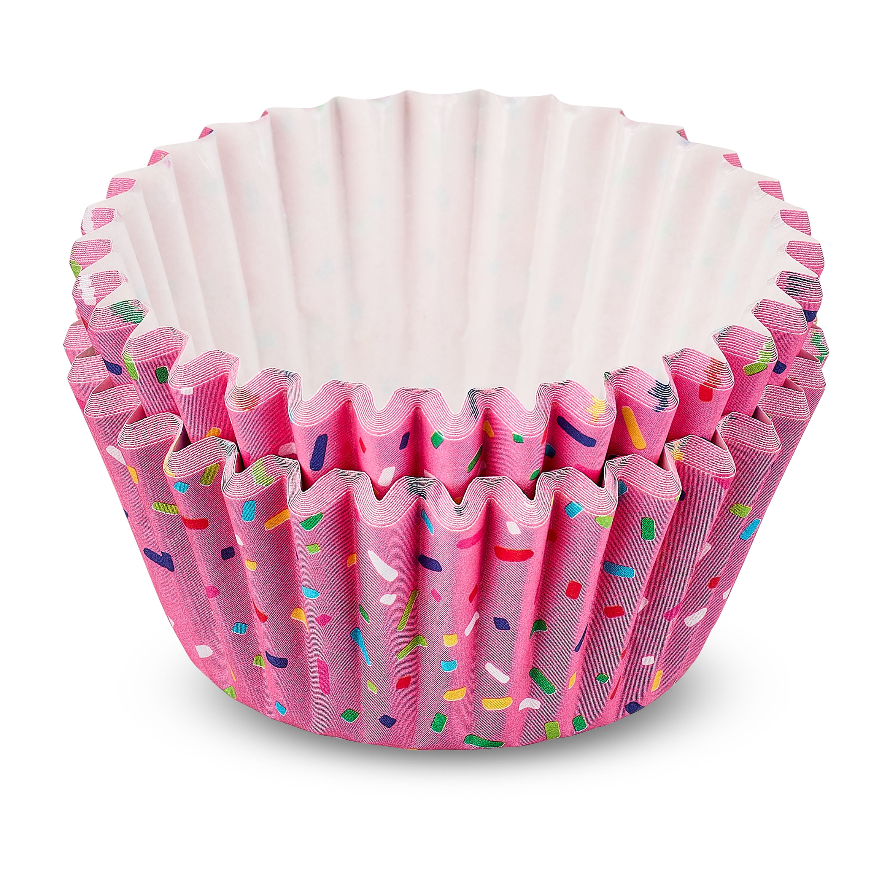 (4 pack) Great Value Pink Sprinkles Greaseproof Cupcake Liners, 24 Count