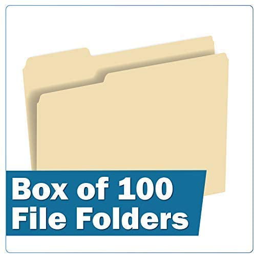 1/3 Top Tab with Assorted Positions for Filing Cabinets and Drawers File Folder Box of 100 Letter Size The File King