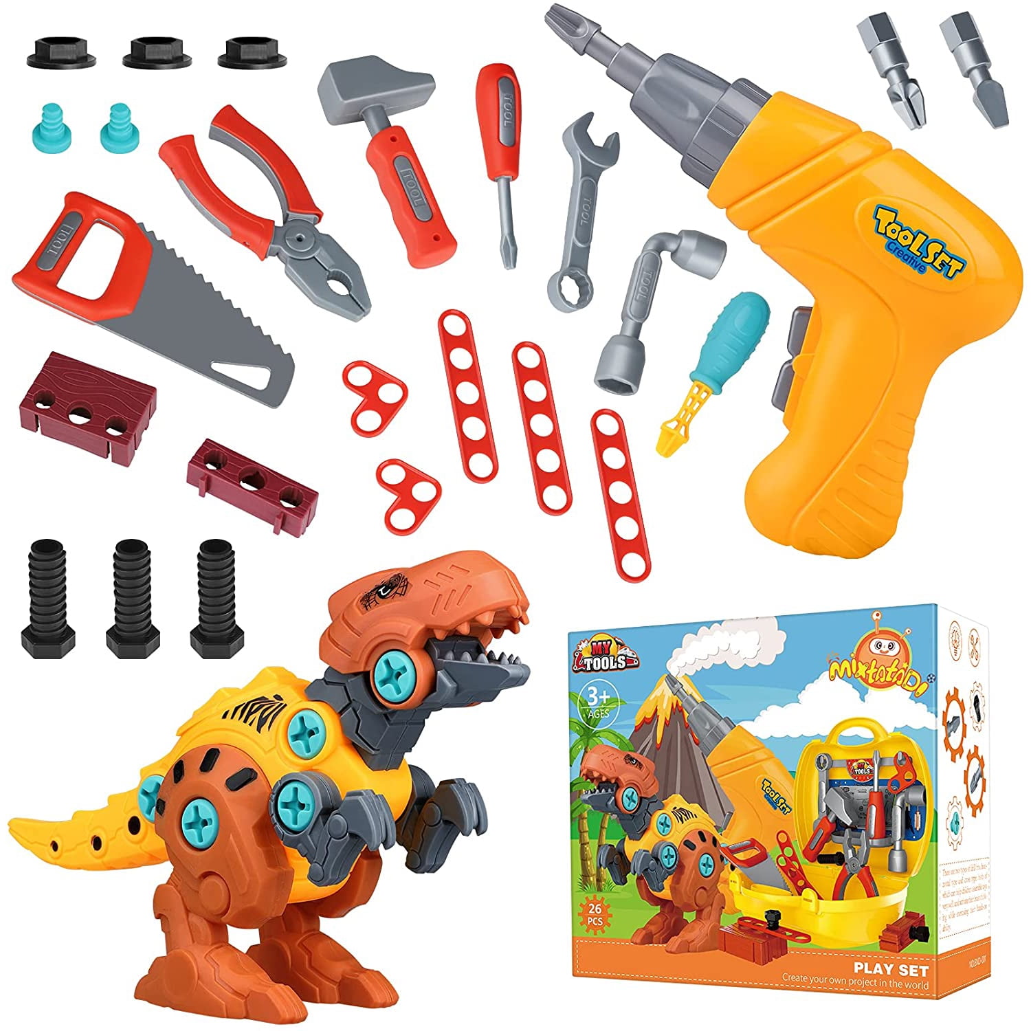 CIPACHO Take Apart Dinosaur Kids Toys, Kids DIY Play Kit with Electric Drill for 3-8 Years Old CIPACHO Take Apart Dinosaur Kids Toys, Kids DIY Play Kit with Electric Drill for 3-8 Years Old
