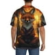 thumbnail image 3 of Fotbe Sunset Maple Tree Fox Camisa Estampada de Manga Corta para Hombre, Casual de Verano, Estilo Playero, Sin Arrugas-Medium, 3 of 5