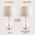 thumbnail image 3 of JONATHAN Y Lavelle 25" Glass LED Table Lamp, Clear/Chrome (Set of 2), JYL1068B-SET2, 3 of 7
