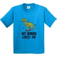 thumbnail image 3 of Inktastic My Nonna Loves Me Dinosaur Youth T-Shirt, 3 of 5