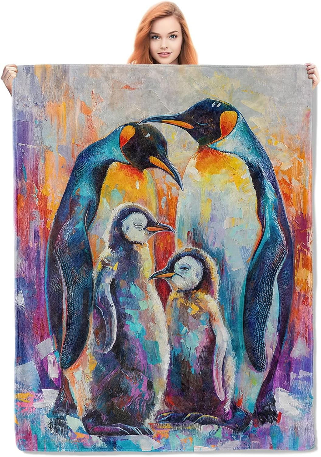 Vanzev Abstract Art Dancers Flannel Blanket,Vibrant Multicolor
