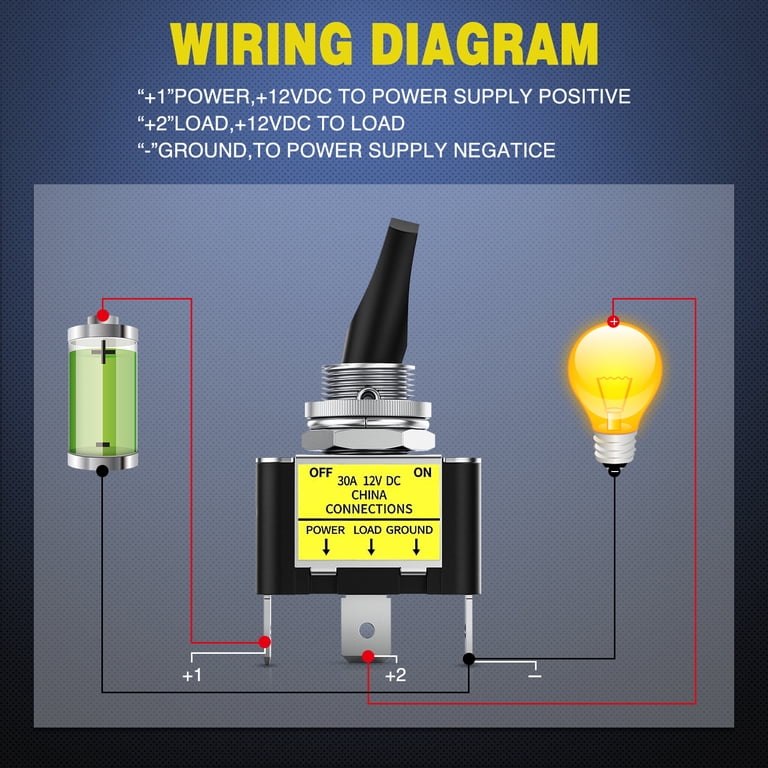 黄色　Switch　Light Nilight 5PCS LED Toggle Switch ON Off 12V 30A Yellow LED Lighted