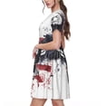thumbnail image 2 of Fotbe American Flag Eagle Art Vestido Largo de Moda para Mujer, Vestido Tipo Camiseta con Manga Corta y Estilo Casual a Rayas y Bloques de Color, 2 of 6