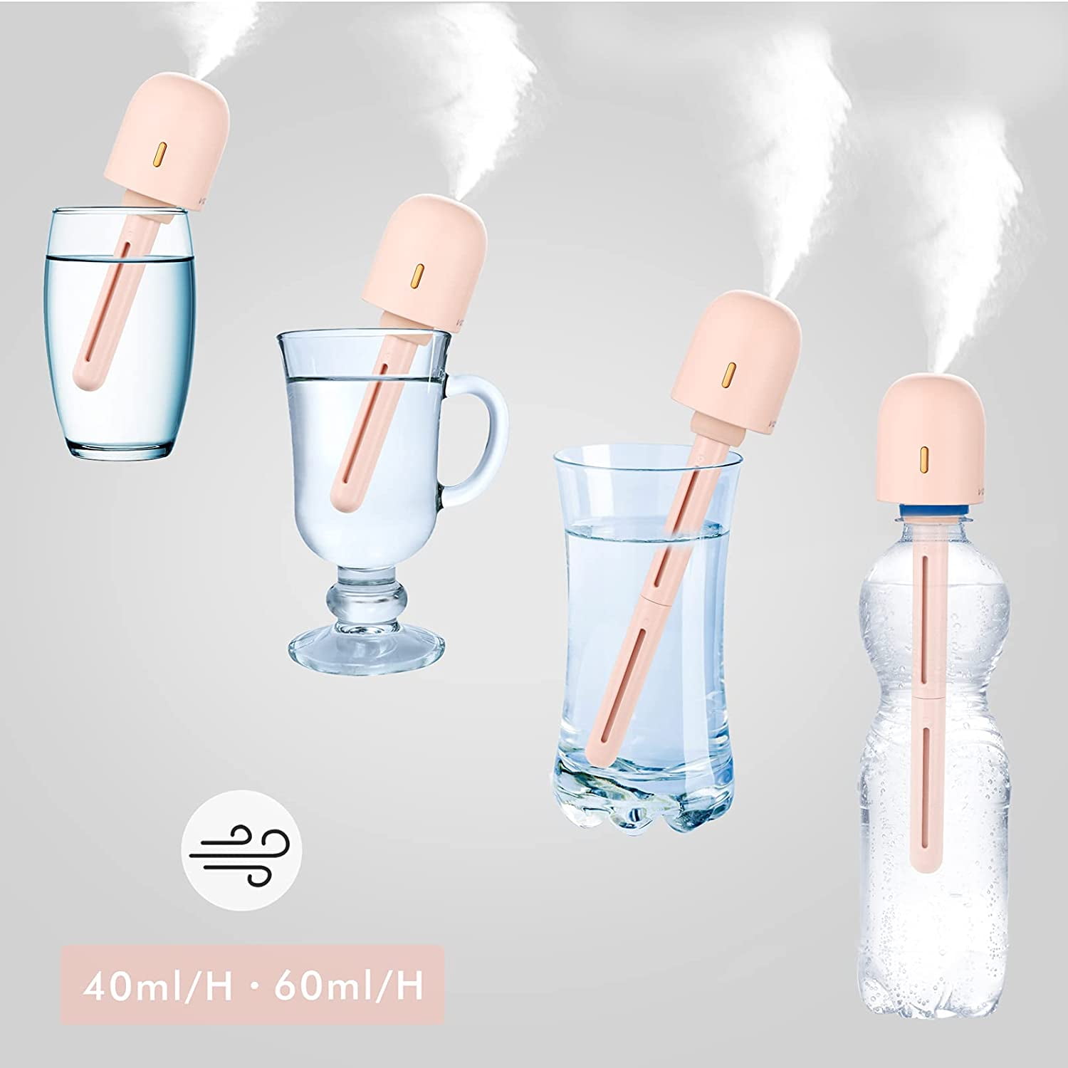 RAPOBRIX Personal Portable Humidifier - Mist Mini for Travel/Car/Baby/Bedroom (White)
