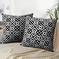 thumbnail image 3 of LALILO Throw Pillow Covers Chinese Black White Symmetric Geometric Cushion Cover 18" x 18", 2 Pack, 3 of 6