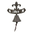 thumbnail image 2 of Cast Iron Rustic French Fleur De Lis Crown Welcome Sign Door Wall Yard Bell, 2 of 5