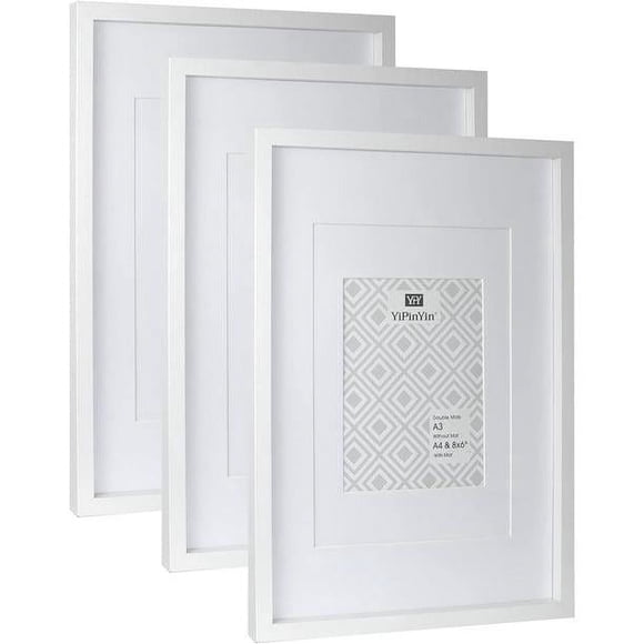 3pcs White Wood Poster Frame with Plexiglass Front Picture Frame Picture Frame for Wall Mounting (Black Wood, 15x21, Set of 1)