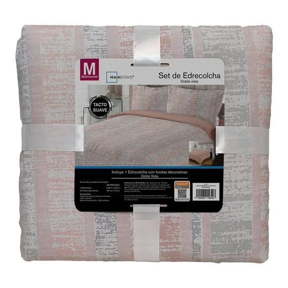Set De Edrecolcha Mainstays Palo De Rosa 3 Piezas Matrimonial