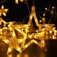 thumbnail image 3 of 138 Leds 12 Star Curtain Lights, 2M Connectable Christmas Curtain Lights with 8 Flashing Modes, Led Curtain Fairy Lights for Indoors, Outdoors, Walls, Windows, Christmas Decorations, 3 of 16