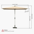 thumbnail image 7 of 6.5x10FT Rectangular Patio Umbrella with Push Button Tilt and Crank Lift,8 Sturdy Ribs for Sun Protection,Outdoor Market Umbrella for Garden,Pool,Deck,Beach and Backyard,Beige, 7 of 7