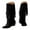 Black, variant on Oyedens Wide Mid Calf Cowboy Cowgirl Boots for Women Boho Vintage Long Tassel Western Riding Boots