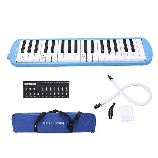 Mélodica, instrument de musique à vent à 37 touches, pour adultes, adapté aux débutants et aux apprenants, bleu