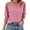004_Pink, variant on JGNGSHN 3/4 Sleeve Tops for Women Casual V-Neck Plain Tunic Tops Plus Size Vocation Basic Tees Summer Fall Clothes