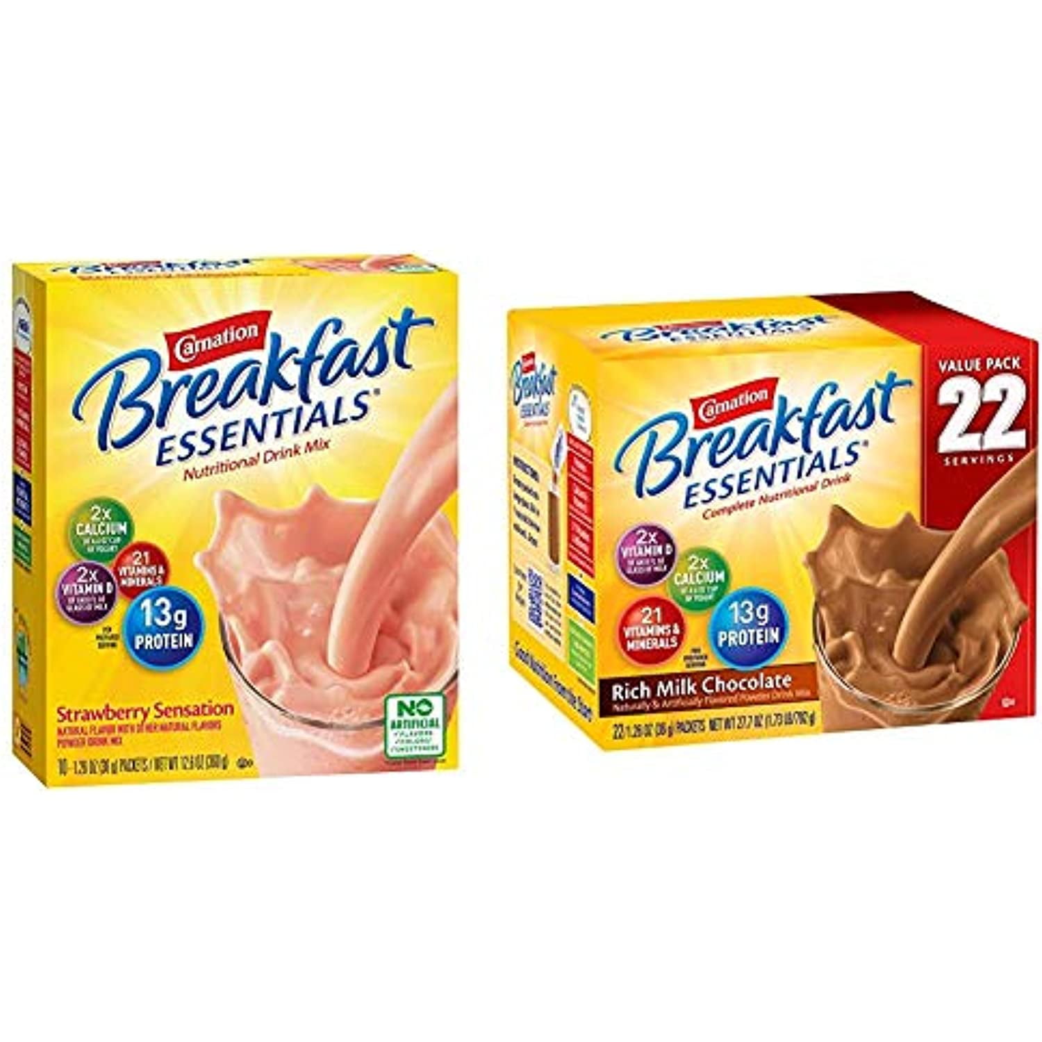 Carnation Breakfast Essentials Powder Drink Mix, Strawberry Sensation
