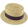 thumbnail image 3 of Voyage - Walrus Hats Natural Straw Boater Lightweight Summer Skimmer Hat with Flat Crown, Ribbon Band, and Cotton Sweatband – H7006, 3 of 6