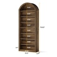thumbnail image 6 of Tribesigns 79.5" Arched Bookshelf, Modern Tall Arched Bookcase with Storage Shelves, 8-Tier Floor Standing Wood Display Shelving Unit for Living Room, Bedroom (Vintage Brown, 8-Tier), 6 of 13