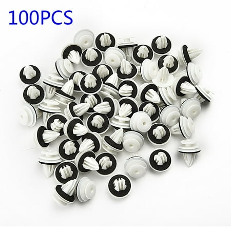 

100 Pcs 9mm Hole Car Plastic Rivet Door Trim Retainer Clip White