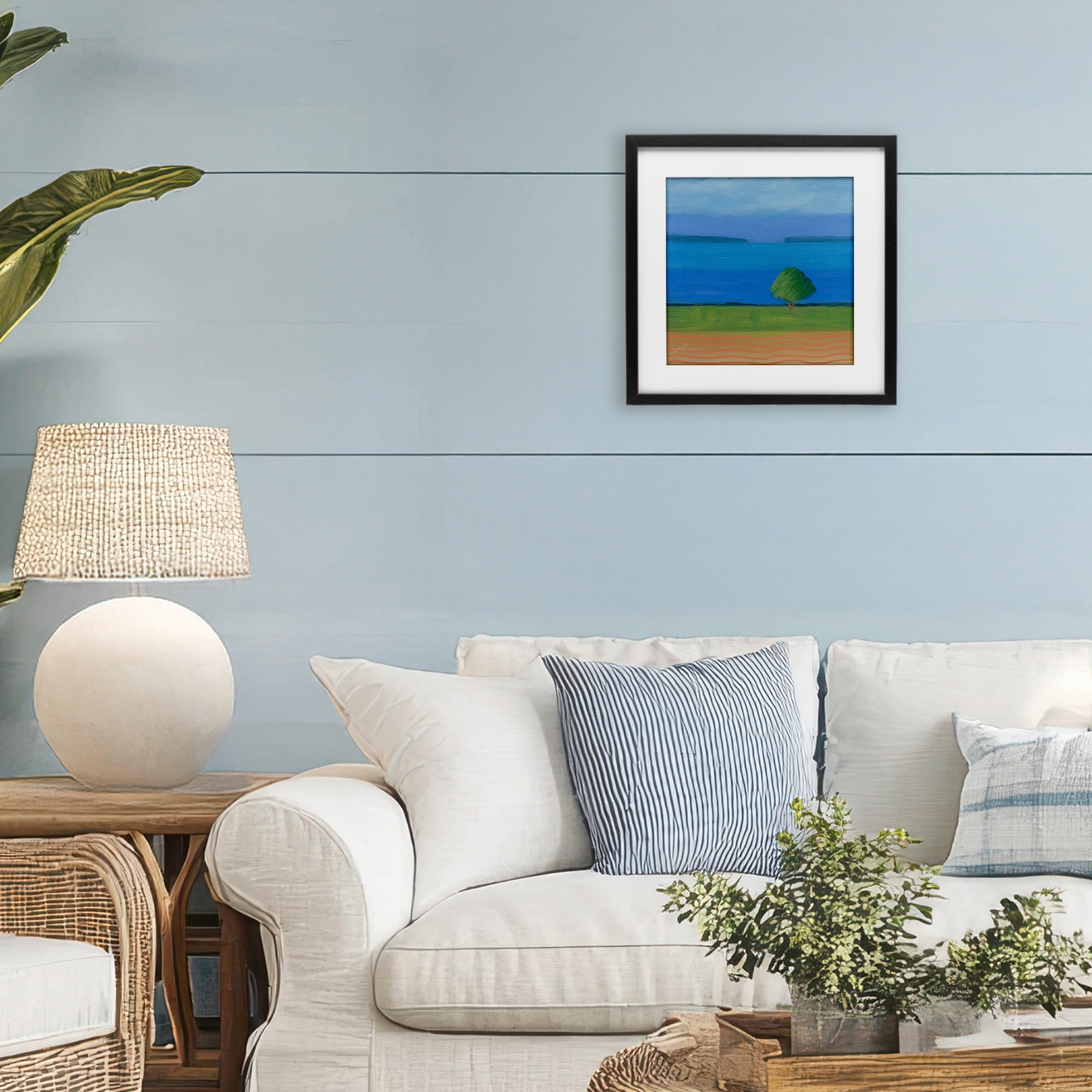 Stupell Industries Lone Tree at Spring Cove Black Framed Print Under Glass, design by Lynn Ericson Fine Art