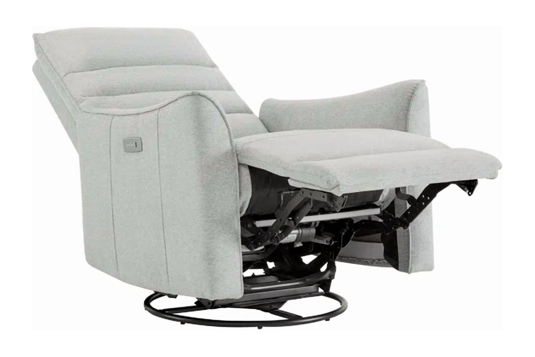 Spruce & Spring Smooth Swivel Glider Power Recliner 1 Piece Indoor Use Gray Fabric