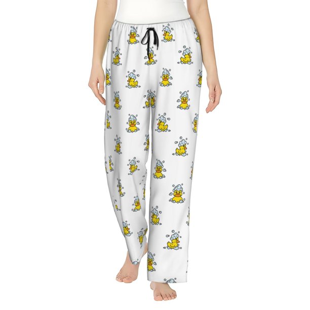 Fotbe Rubber Duck Showe Pantalones de Pijama para Mujer, Pantalones de Dormir, Pantalones Pj con Cordón y Bolsillos-Medium