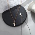 thumbnail image 5 of Collier Ras du Cou Simple Pendentif Croix Plaqué Or 18K Collier Minuscule Simple pour Femmes Filles, Doré, 5 of 5