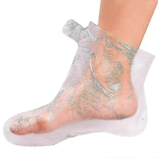 200Pcs Clear Plastic Disposable Booties Paraffin Bath Liners for Foot Pedicure Hot Spa Foot Covers Bags