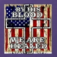 thumbnail image 2 of Wild Bobby, By His Blood We Are Healed Inspirational/Christian Womens Slim Fit Junior Tee, Purple Rush, Large, 2 of 5