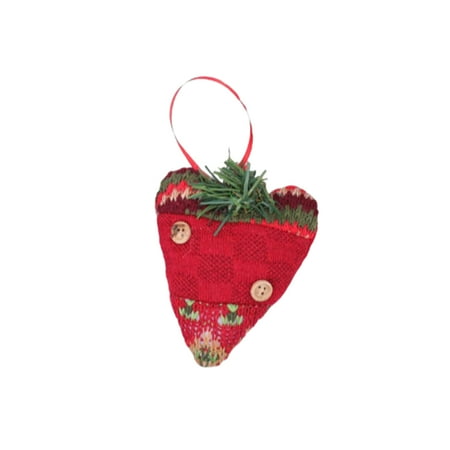 

TureClos Christmas Pendant Wear-resistant Xmas Tree Decoration Portable Beautiful Cloth Toy Socks Hanging Ornament with Lanyard for Home Heart-shape