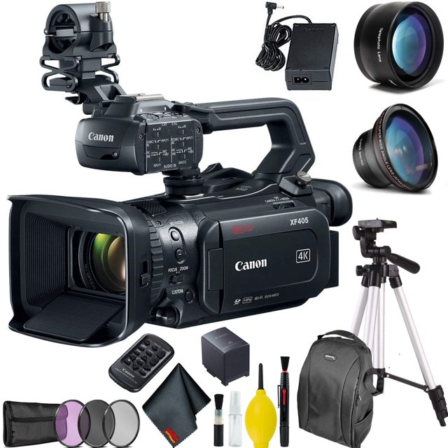 Canon XF405 4K UHD 60P Camcorder with Dual Pixel Autofocus Plus Bundle Canon 2212C002