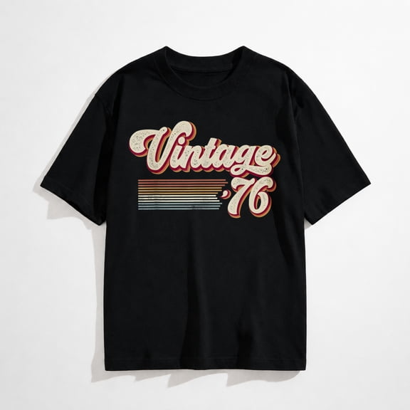 Vintage 1976 Retro Sunset 50th Birthday Graphic T-Shirt