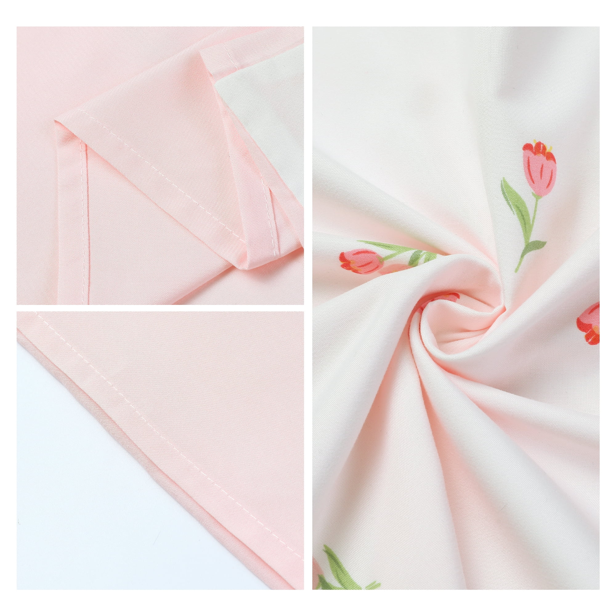 Unique Bargains 2 Pack Pillowcase Breathable Soft Floral Pillow Cases Gift Pink
