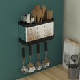 thumbnail image 3 of CNKOO Tableware Rack Punch Free Wall Mounted Stainless Steel Kitchen Tableware Cooking Utensil Storage Holder for Home, 3 of 8