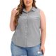 thumbnail image 1 of Camisas de verano sin mangas para mujeres de tallas grandes Agnes Orinda, blusas de botón para el Día de la Madre 4X negras, 1 of 7