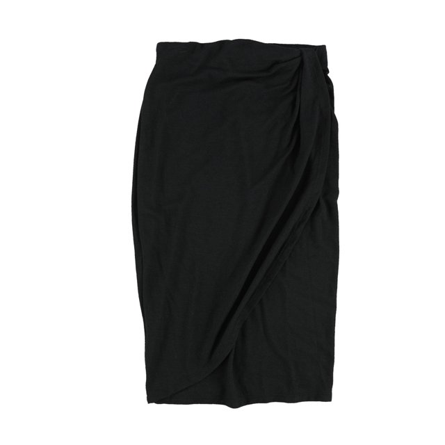 bar III Falda cruzada drapeada para mujer, negro, XS