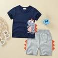 thumbnail image 3 of Toddler Boys Outfits New Cute Cartoon Pattern Shorts Shorts Sports Style Set Outfits,2-Piece,Size 5 Years-6 Years, 3 of 9