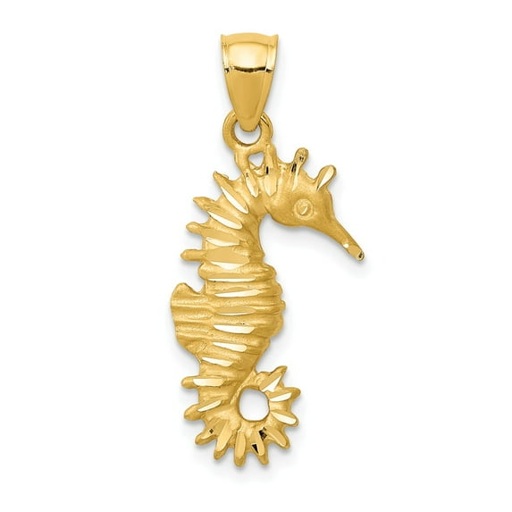 14k Yellow Gold Seahorse Pendant