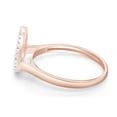 thumbnail image 3 of 1/10 Carat Round Cut Lab Created Moissanite Diamond Open Round Halo Circle Ring For Women In 14K Rose Gold Plated 925 Sterling Silver (Color: G-H, Clarity: VVS1, 0.10 Ct) Size - 9.5, 3 of 7