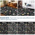 thumbnail image 6 of Washable Rug 9x12 Living Room Rug Floral Print Large Area Rugs Non Slip Low Pile Bedroom Rugs Soft Non-Shedding Throw Carpet Modern Accent Floor Cover for Dining Room Home Office Nursery Black, 6 of 7