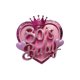 thumbnail image 2 of Women'S Fashion Crew Neck Short Sleeve T-Shirt, Casual Polyester Knit Fabric Top, with Pink Crown and Heart Design, with Geometric Pattern, for All Season Comfort, 2 of 6