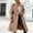 Khaki, variant on fartey Women Trench Coat Long Sleeve Pea Coat Open Front One Button Wool Blend Solid Long Jacket Overcoat Outwear