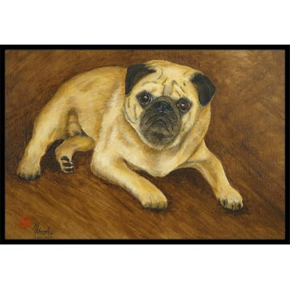 Carolines Treasures  Fawn Pug Roscoe Indoor & Outdoor Mat, 24 x 36 in.